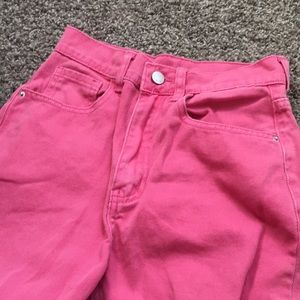 Pink straight leg jeans Zara dupe